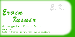 ervin kusnir business card